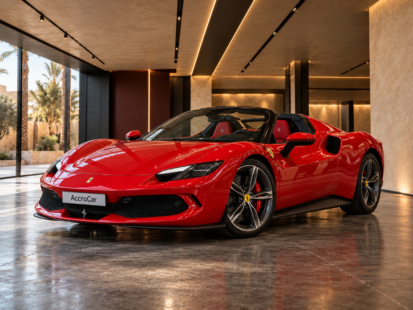 Ferrari 296 GTS exterior for luxury car rental in Marrakech – Accrocar
