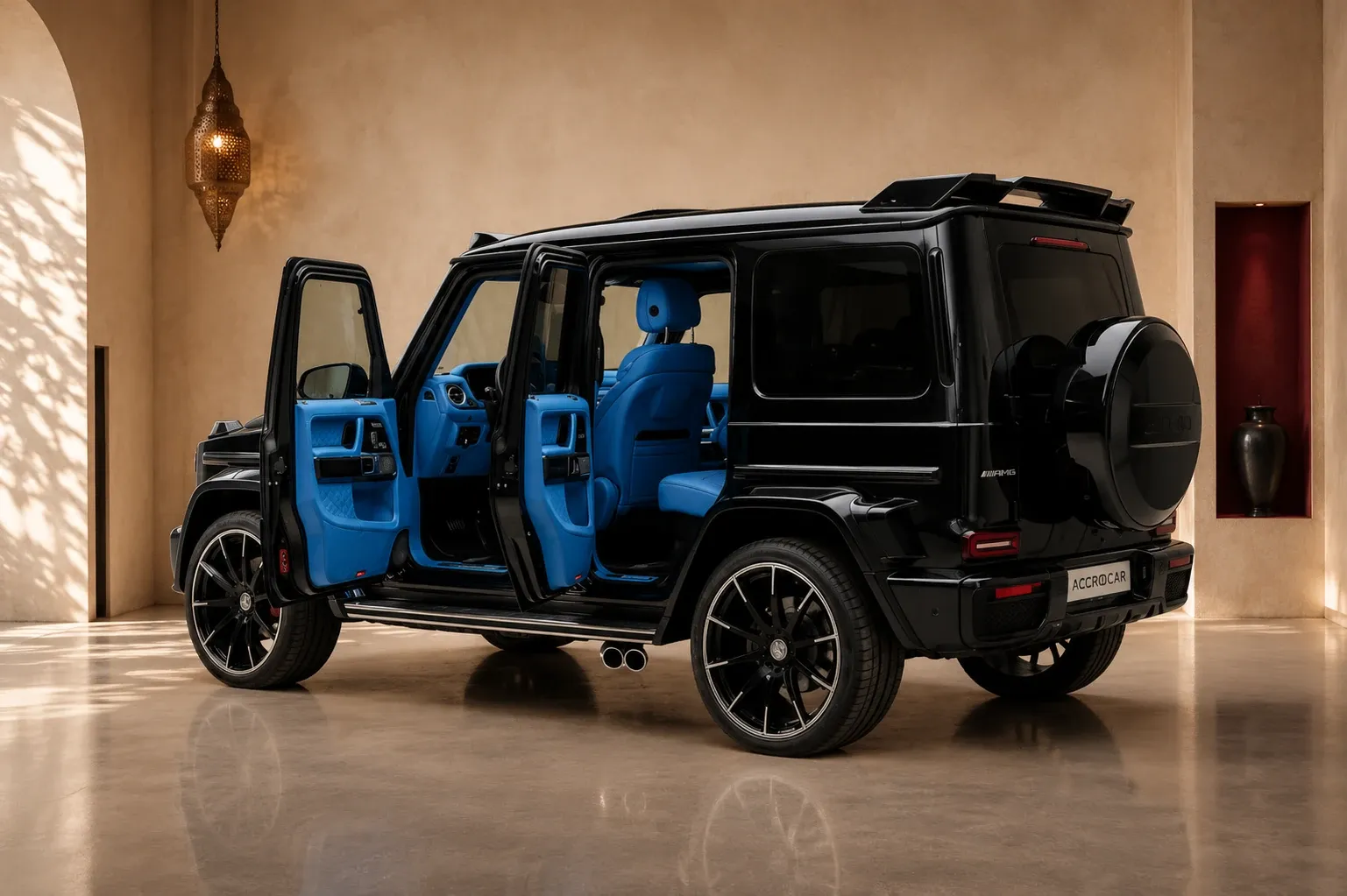 Mercedes G63 interior Marrakech — AMG cabin with premium leather and technology